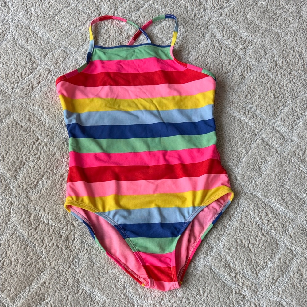 Gap Girls' Multi-Stripe One-Piece Swimsuit - Rainbow Colors